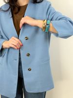 Blazer de Lã Azul Claro