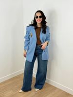 Blazer de Lã Azul Claro