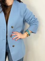 Blazer de Lã Azul Claro