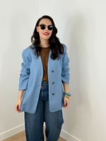 Blazer de Lã Azul Claro