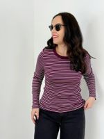 Camiseta Listrada Vinho