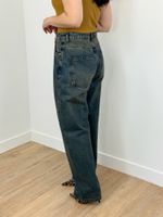 Jeans Barrel Azul Escuro