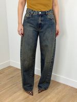 Jeans Barrel Azul Escuro