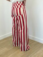 Jeans Listrado Vermelho