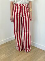Jeans Listrado Vermelho