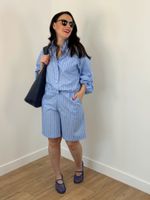 Bermuda Jorts Listrada Azul
