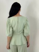 Blusa Peplum Verde Claro