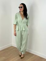 Blusa Peplum Verde Claro