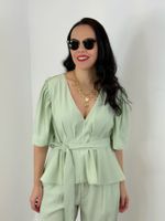 Blusa Peplum Verde Claro