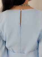 Blusa Peplum Azul Claro