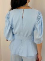 Blusa Peplum Azul Claro