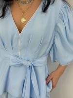 Blusa Peplum Azul Claro