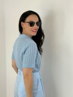 Polo Tricot Azul Claro