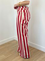 Jeans Listrado Vermelho