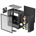 Gabinete Gamer Deepcool CG560 C/ 3 Fans RGB Preto - R-CG560-BKAAE4-G-1