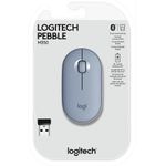 Mouse sem Fio Logitech Pebble M350 USB Bluetooth Ambidestro Blue Grey - 910-005773