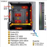 Gabinete Gamer Pixxo CG265LG Mid Tower Preto RGB
