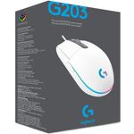 Mouse Gamer Logitech G203 RGB Lightsync 6 Botões 8000 DPI Branco – 910-005794