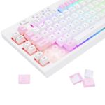 Teclado Gamer Redragon Shiva RGB Chroma USB ABNT2 Branco com Rosa – K512WP-RGB
