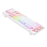 Teclado Gamer Redragon Shiva RGB Chroma USB ABNT2 Branco com Rosa – K512WP-RGB
