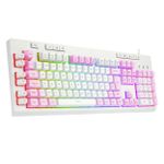 Teclado Gamer Redragon Shiva RGB Chroma USB ABNT2 Branco com Rosa – K512WP-RGB