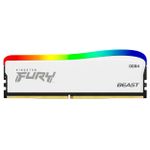 Memória Kingston Fury Beast 16GB 3200MHz CL16 DDR4 RGB Branco - KF432C16BWA/16