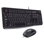 Kit Teclado e Mouse Logitech MK120 Resistente à Água ABNT2 Preto - 920-004429