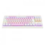 Teclado Mecanico Gamer Redragon Dark Avenger Rosa com Branco Rainbow Switch Azul ABNT2 - K568PW-R (PT-BLUE)