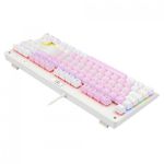 Teclado Mecanico Gamer Redragon Dark Avenger Rosa com Branco Rainbow Switch Azul ABNT2 - K568PW-R (PT-BLUE)