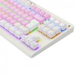 Teclado Mecanico Gamer Redragon Dark Avenger Rosa com Branco Rainbow Switch Azul ABNT2 - K568PW-R (PT-BLUE)