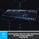 Teclado Mecanico Gamer Sem Fio Logitech G915 Lightspeed USB ou Bluetooh RGB Switch GL Padrão US - 920-008902