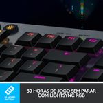 Teclado Mecanico Gamer Sem Fio Logitech G915 Lightspeed USB ou Bluetooh RGB Switch GL Padrão US - 920-008902