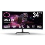 Monitor Gamer Cooler Master GM34 1ms 144Hz VA Quantum Dot UWQHD HDMI/DP HDR400 1500R Freesync - CMI-GM34-CW2-BR