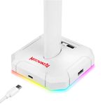 Suporte Gamer para Headset Redragon Scepter Pro Lunar White RGB Branco - HA300-W