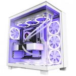 Gabinete Gamer NZXT H9 Flow Branco Vidro Temperado Com 4 Fans - CM-H91FW-01