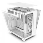 Gabinete Gamer NZXT H9 Flow Branco Vidro Temperado Com 4 Fans - CM-H91FW-01