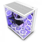 Gabinete Gamer NZXT H9 Flow Branco Vidro Temperado Com 4 Fans - CM-H91FW-01