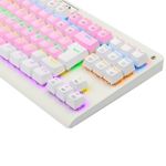 Teclado Mecanico Gamer Redragon Dark Avenger Rosa com Branco Rainbow Switch Marrom ABNT2 - K568PW-R (PT-BROWN)