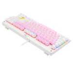 Teclado Mecanico Gamer Redragon Dark Avenger Rosa com Branco Rainbow Switch Marrom ABNT2 - K568PW-R (PT-BROWN)