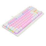Teclado Mecanico Gamer Redragon Dark Avenger Rosa com Branco Rainbow Switch Marrom ABNT2 - K568PW-R (PT-BROWN)