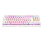 Teclado Mecanico Gamer Redragon Dark Avenger Rosa com Branco Rainbow Switch Marrom ABNT2 - K568PW-R (PT-BROWN)
