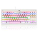 Teclado Mecanico Gamer Redragon Dark Avenger Rosa com Branco Rainbow Switch Marrom ABNT2 - K568PW-R (PT-BROWN)