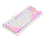 Teclado Mecanico Gamer Redragon Dark Avenger Branco com Rosa Rainbow Switch Marrom ABNT2 - K568WP-R (PT-BROWN)