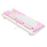 Teclado Mecanico Gamer Redragon Dark Avenger Branco com Rosa Rainbow Switch Marrom ABNT2 - K568WP-R (PT-BROWN)