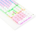 Teclado Mecanico Gamer Redragon Kala Rosa com Branco RGB Switch Marrom ABNT2 – K557PW-RGB (PT-BROWN)