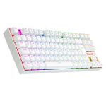 Teclado Magnético Gamer Redragon Kumara PRO Branco RGB Switch Marrom ABNT2 - K552W-RGB-PRO (PT-BROWN)