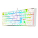 Teclado Mecanico Gamer Redragon Mitra RGB Branco Switch Vermelho ABNT2 - K551W-RGB (PT-RED)