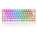 Teclado Mecanico Gamer Redragon Dragonborn Rosa e Branco Rainbow Switch Marrom ABNT2 - K630PW-RGB (PT-BROWN)