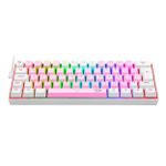 Teclado Mecanico Gamer Redragon Dragonborn Rosa e Branco Rainbow Switch Marrom ABNT2 - K630PW-RGB (PT-BROWN)