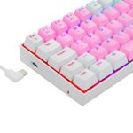 Teclado Mecanico Gamer Redragon Dragonborn Rosa e Branco Rainbow Switch Marrom ABNT2 - K630PW-RGB (PT-BROWN)